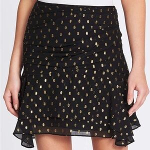Color is black and cream. (Not Gold) Polka Dot Women's Skirt 100% Silk gorgeous